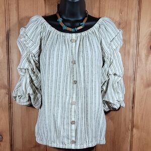 Coco Bianco Gray Puff Sleeve